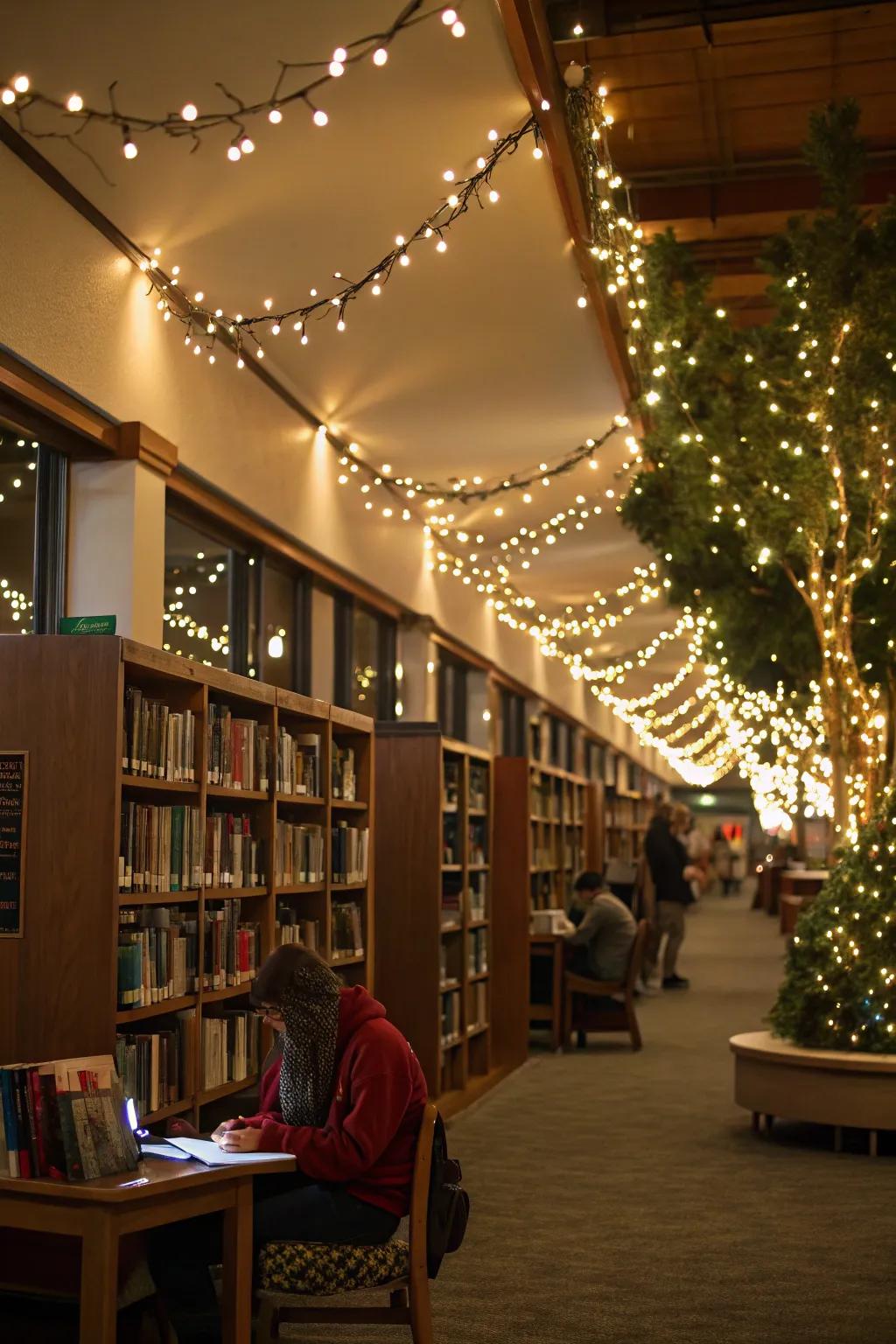 Enhance the festive mood with holiday light displays.