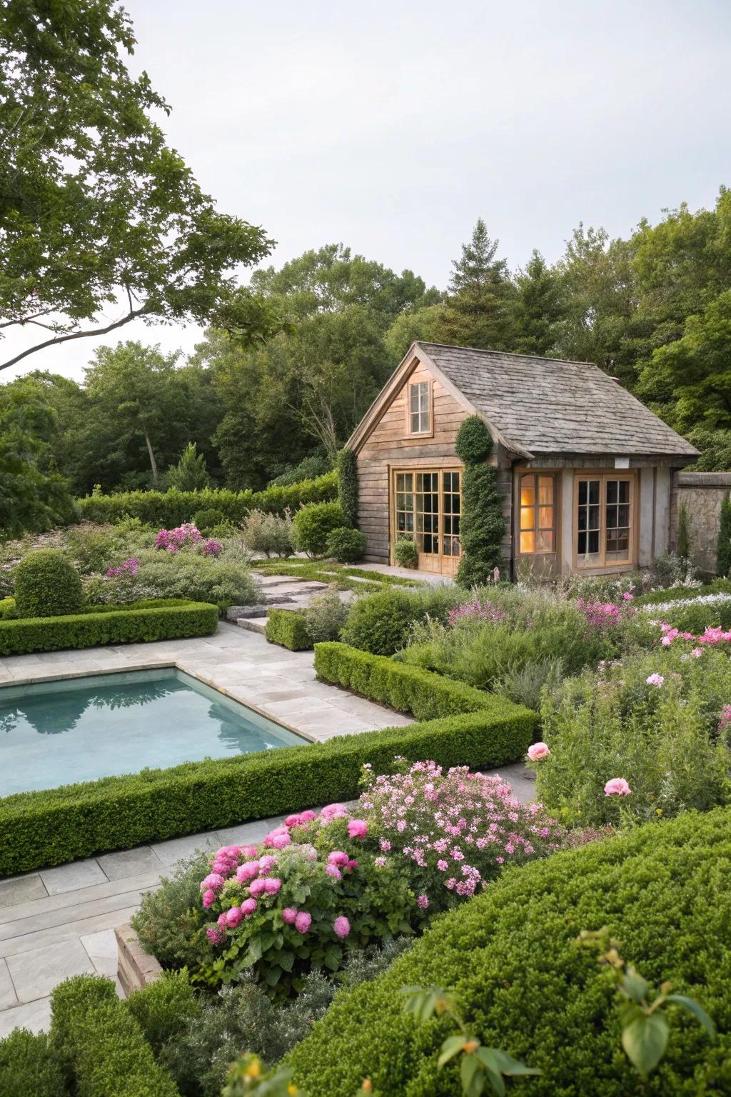 Transform your pool house into a hidden garden escape