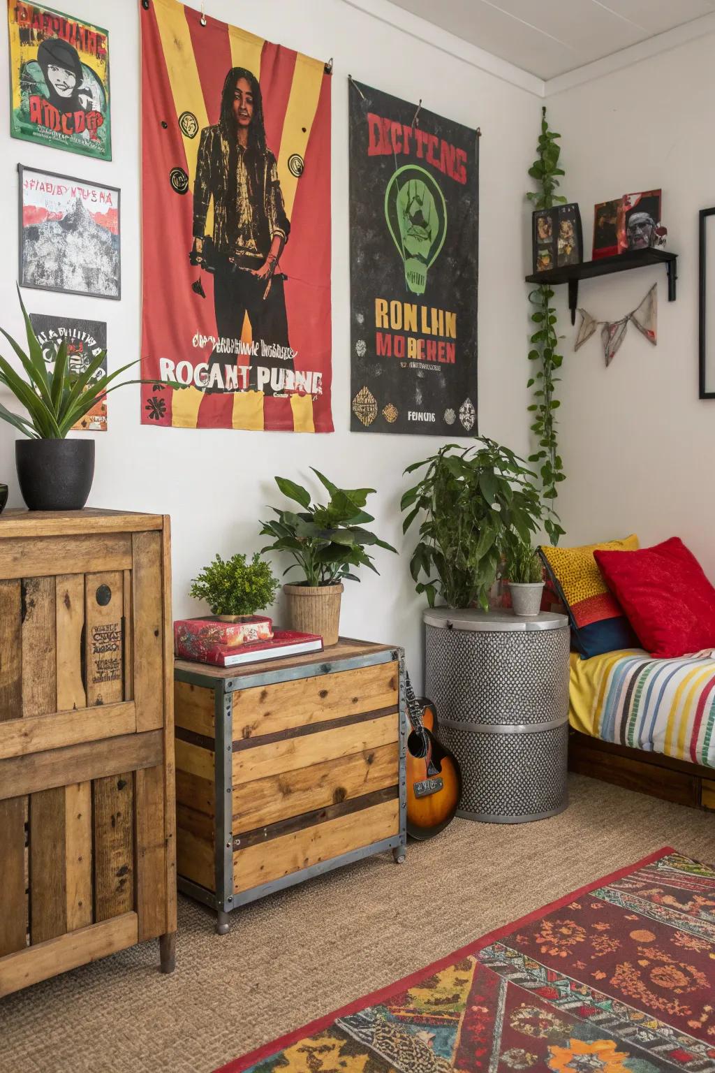 Support the environment with eco-conscious punk decor choices.