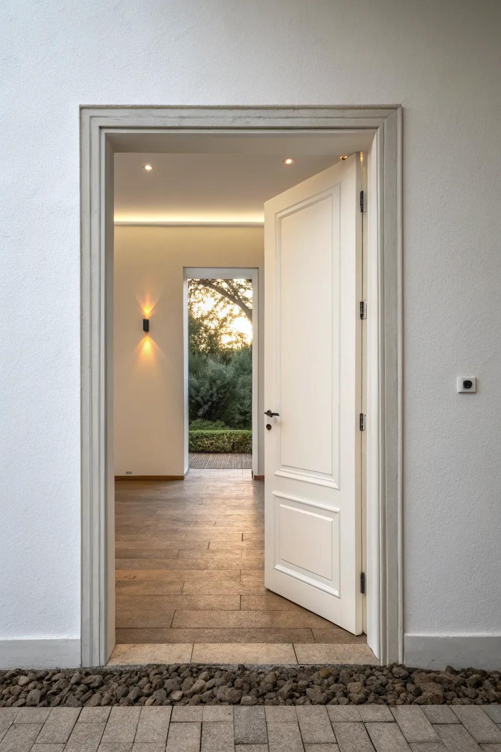 Trimless door for a seamless, modern look.