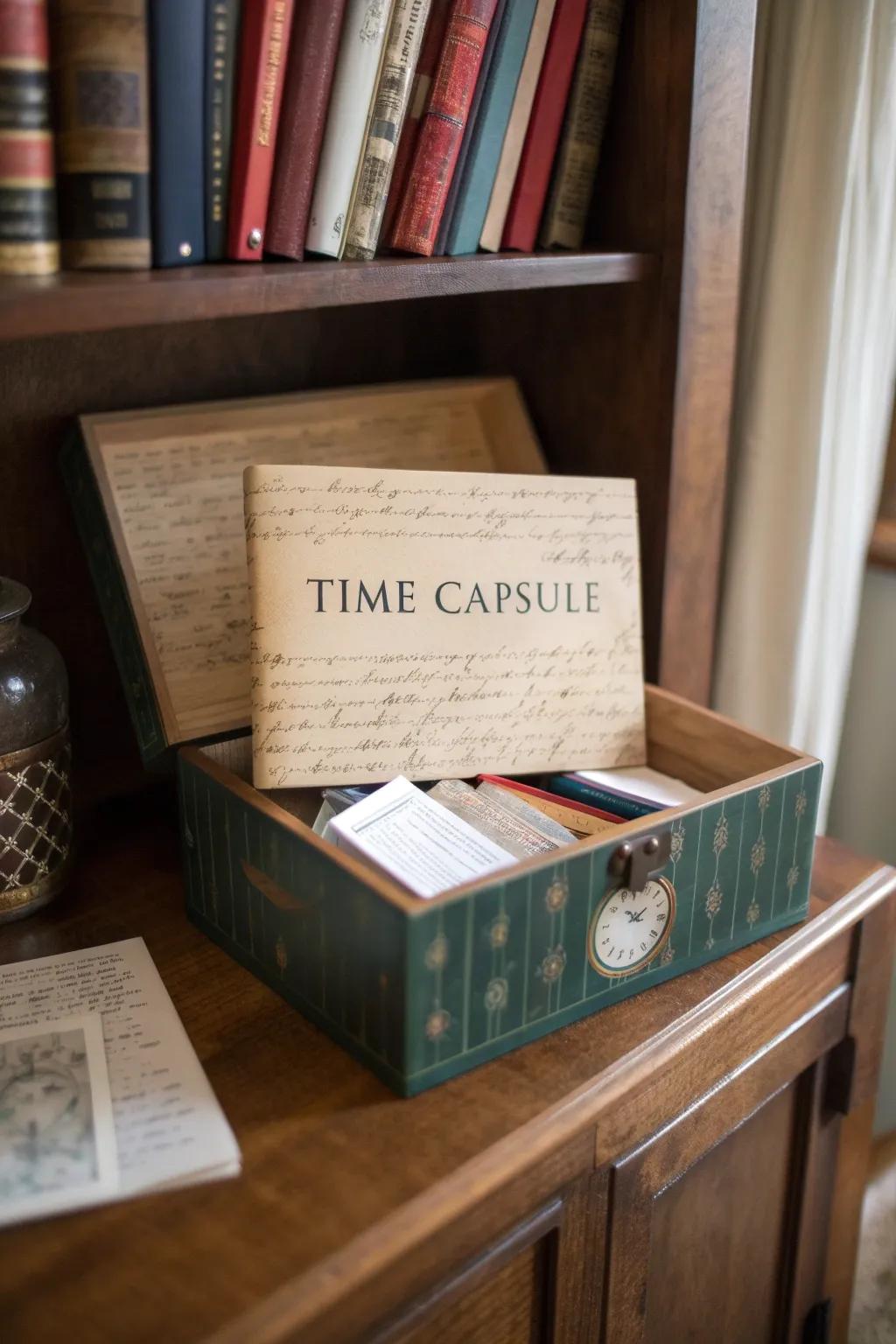 Guests contribute to a time capsule of advice and well-wishes.