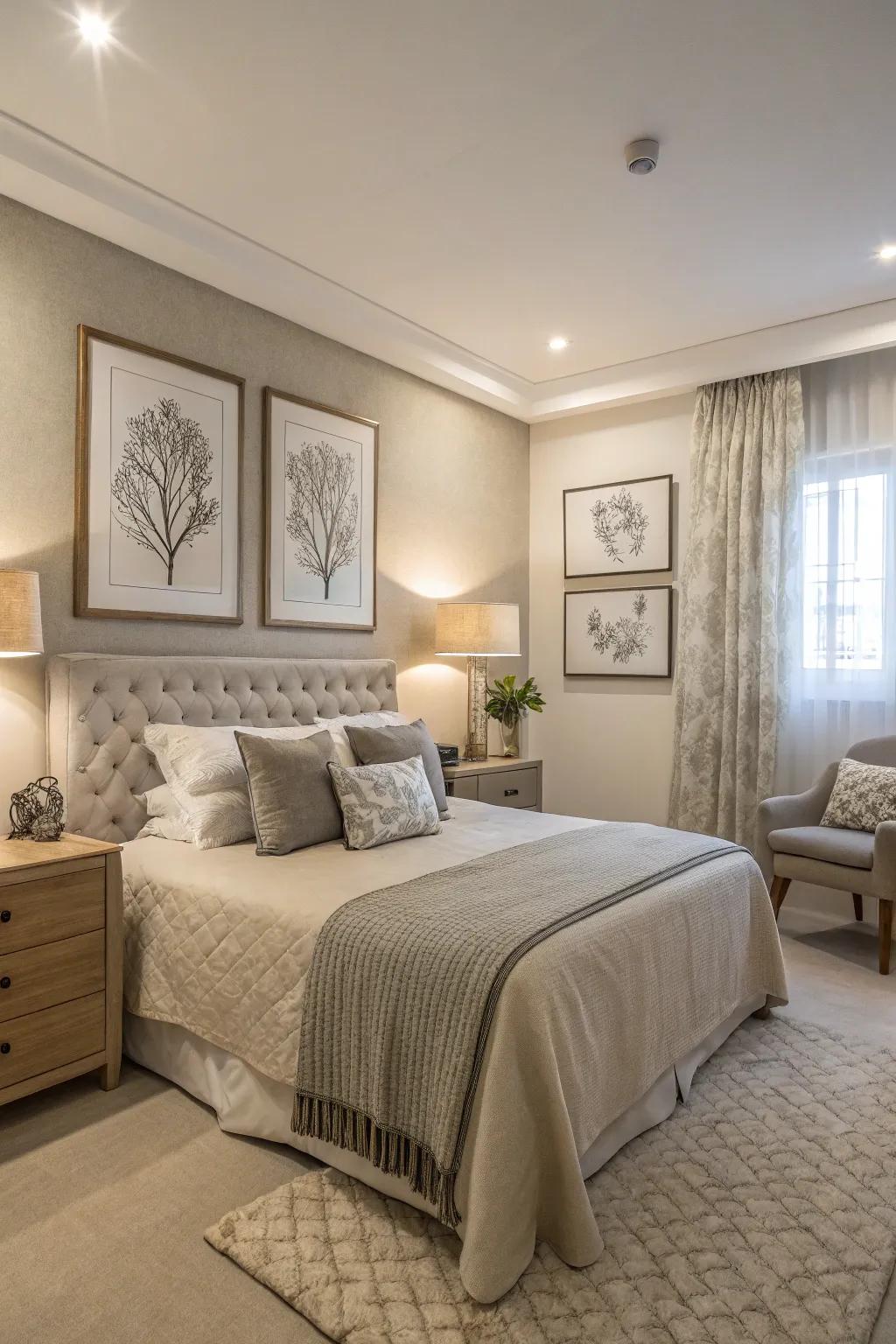 Neutral tones offer a tranquil escape in your bedroom.