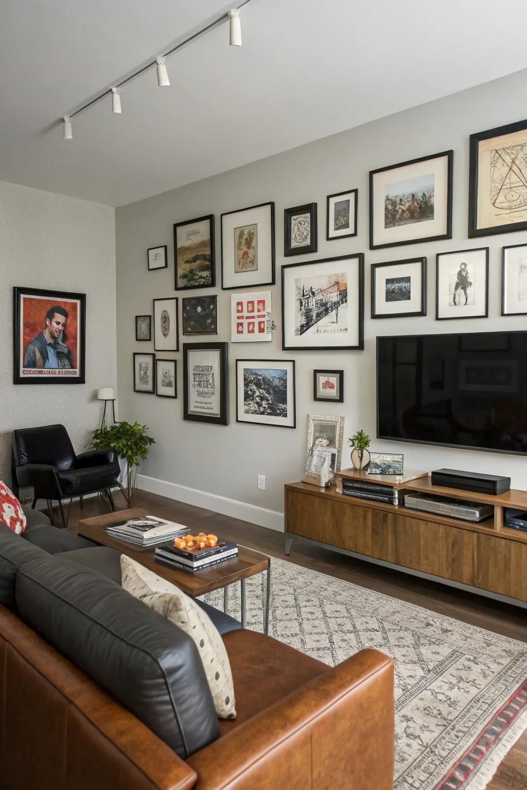 A personalized gallery wall adds character and charm.