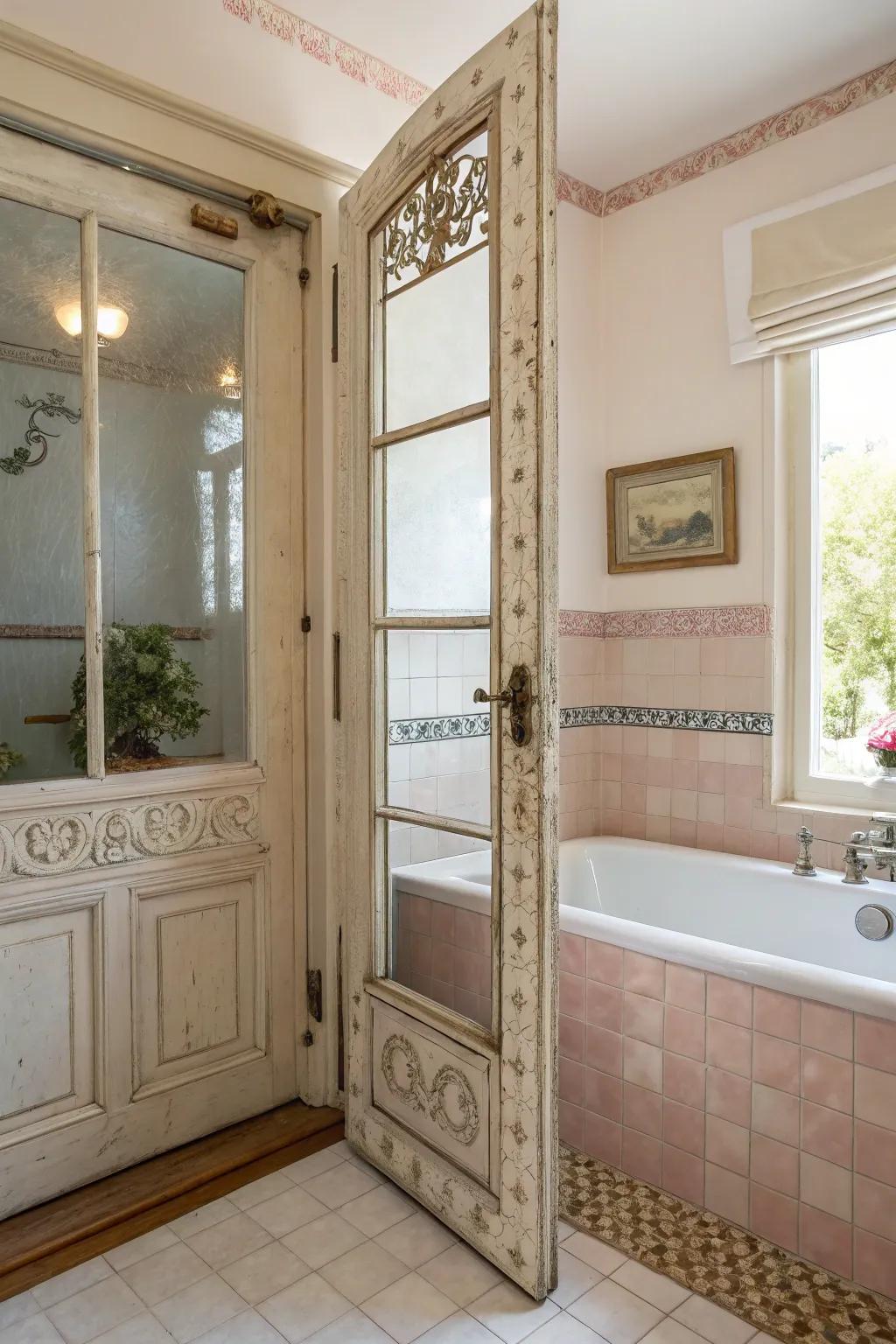 Framed glass doors bring a timeless charm to any bathroom.