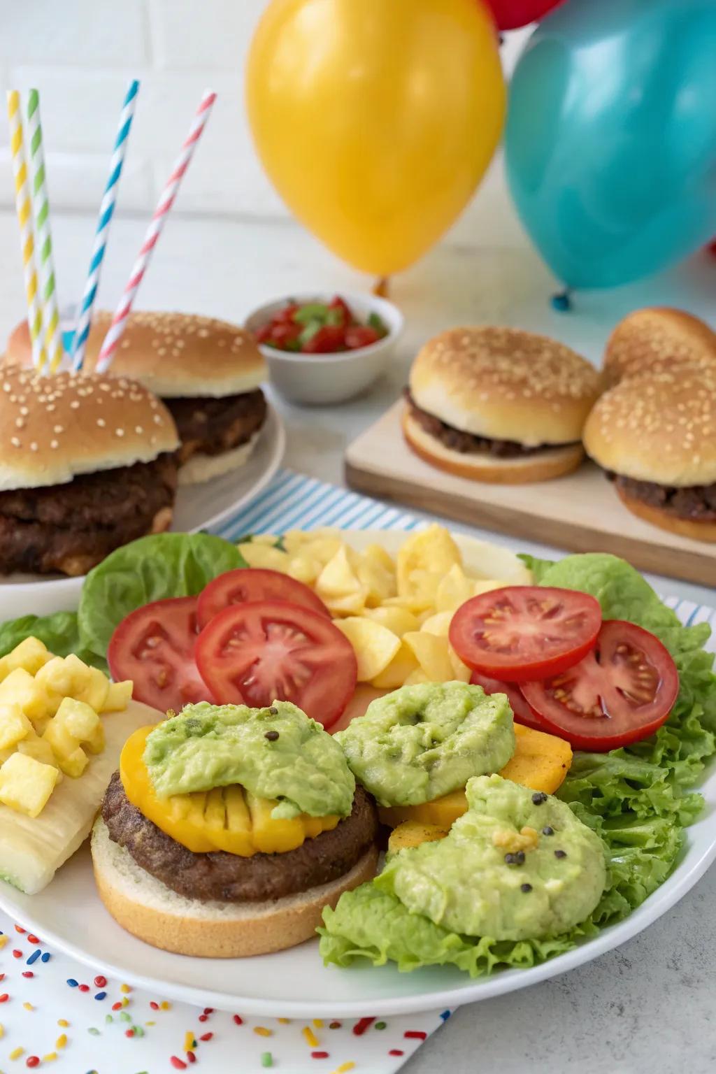 A wide range of toppings lets guests get creative with their burgers.