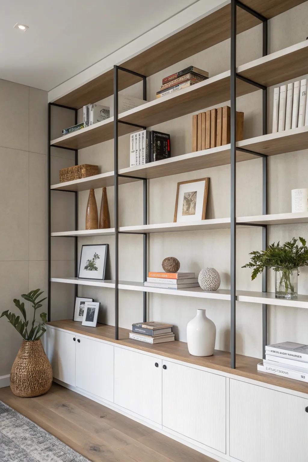 Embrace simplicity with modern minimalist shelves.