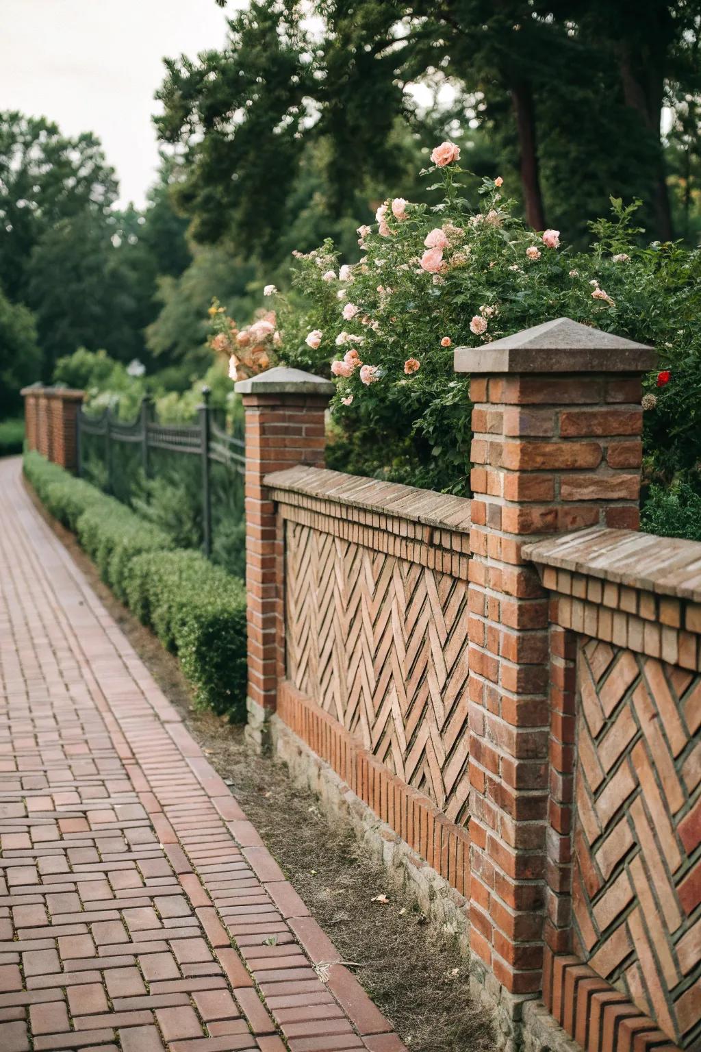 Herringbone brick pattern for a touch of classic elegance.