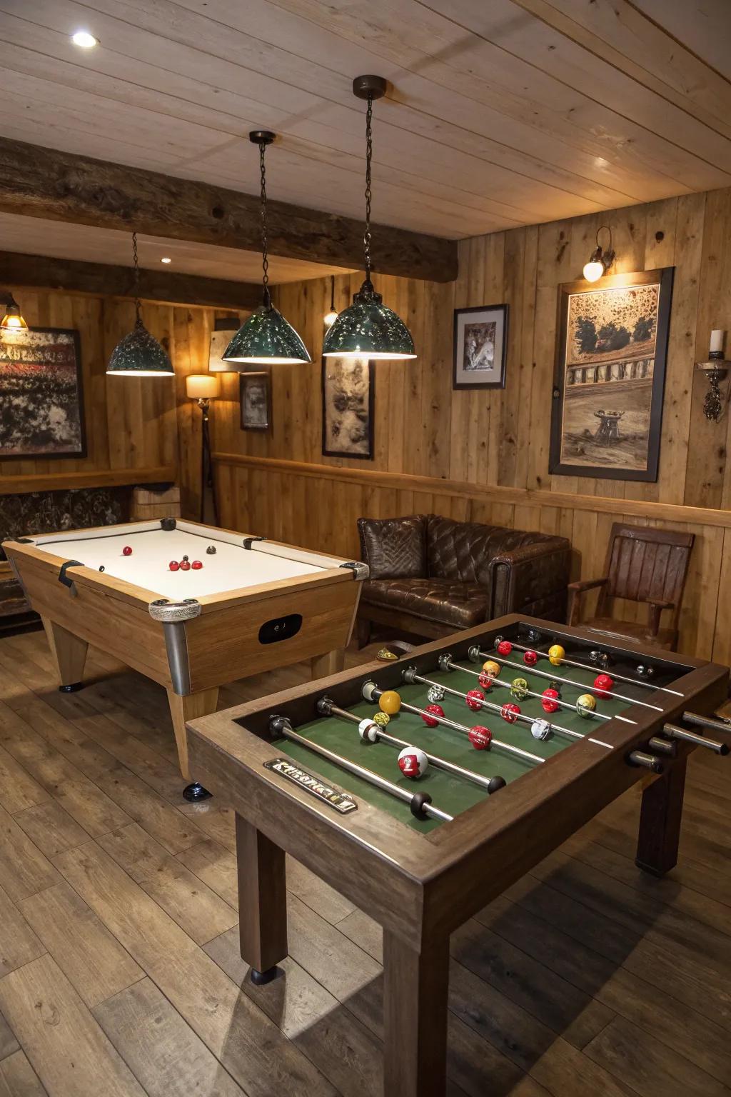 Game tables serve as both entertainment and social centers.