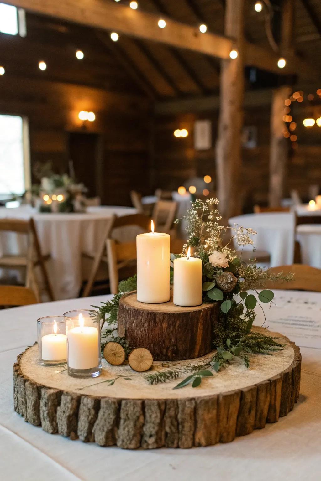 Add rustic charm with wooden decor elements.