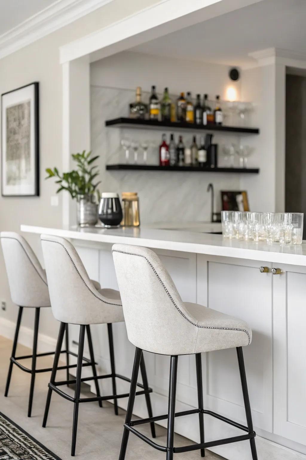 Embrace simplicity with a minimalist bar design.