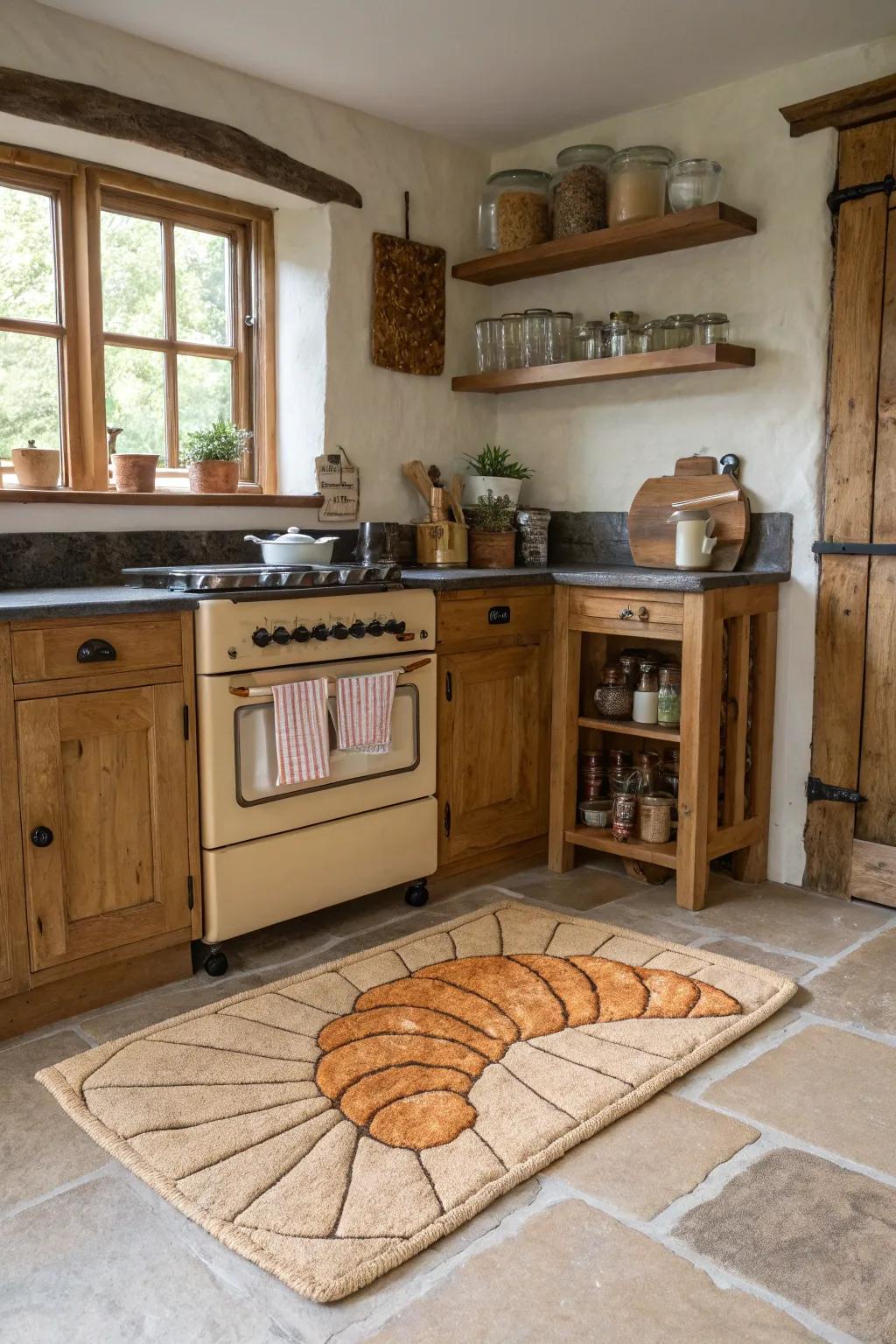 Add humor and charm with food-shaped rugs.