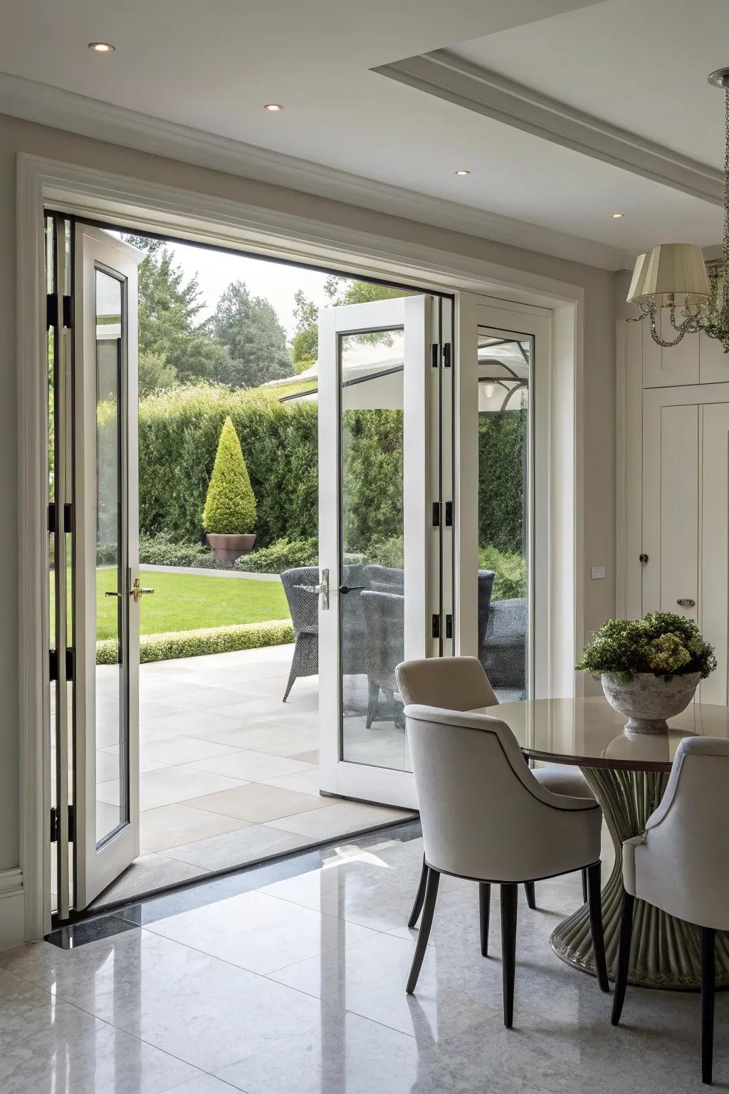 Enjoy flexibility and style with bi-fold doors.