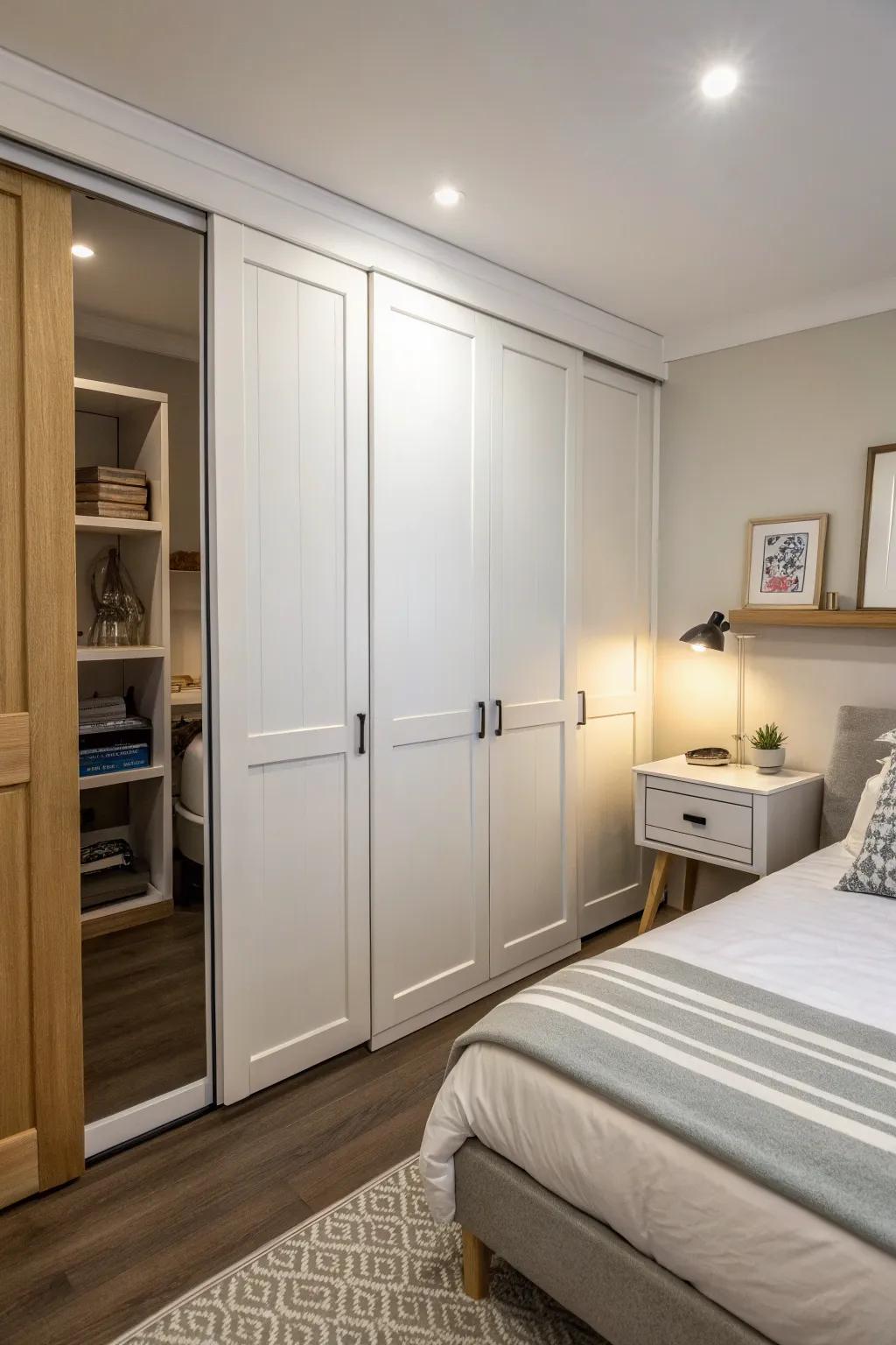 Bi-fold doors keep spaces tidy and accessible.