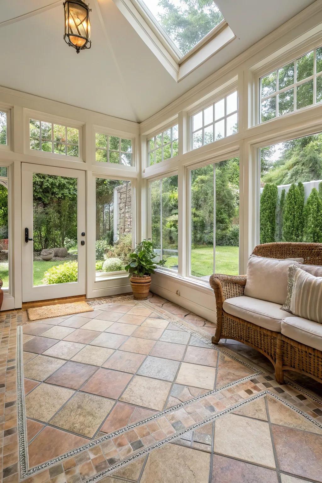 Tile flooring offers a cool and stylish option for warmer climates.
