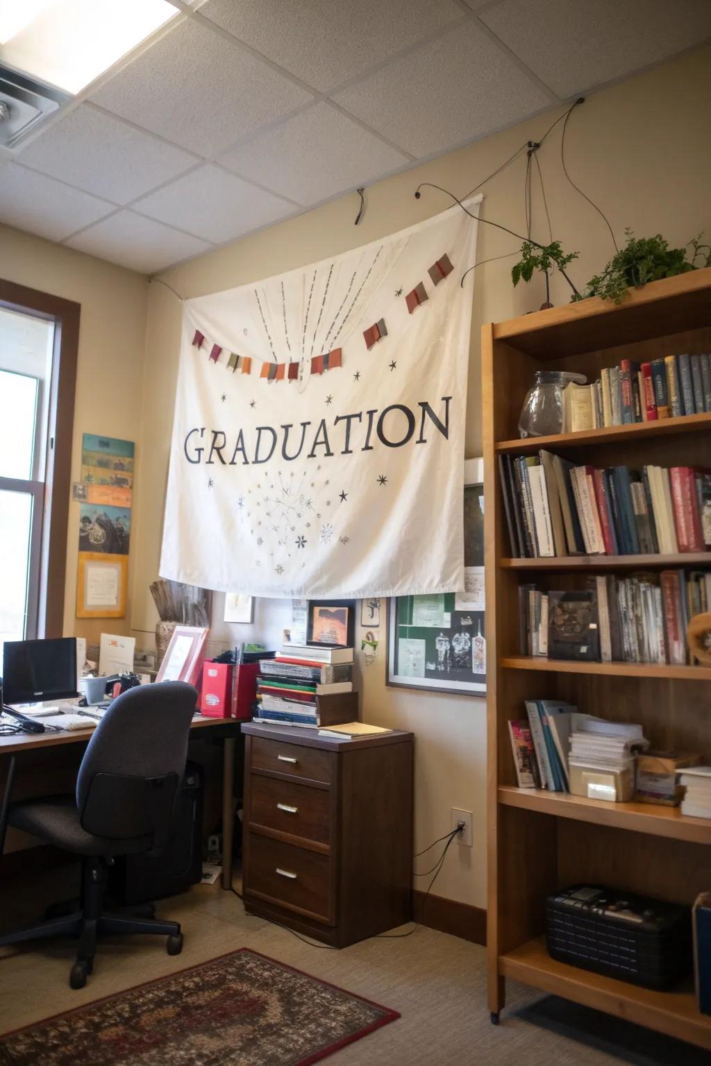 An inspiring banner with a motivational quote for graduates.