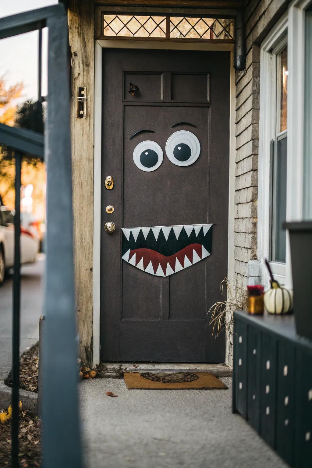 Create a fun and monstrous welcome with this door transformation.