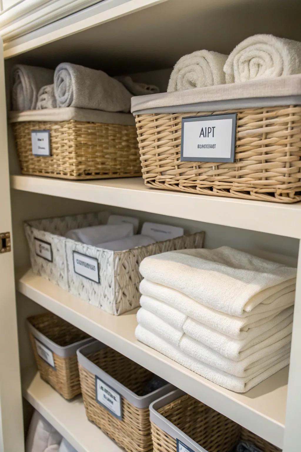 Labels bring clarity and order to your linen storage.