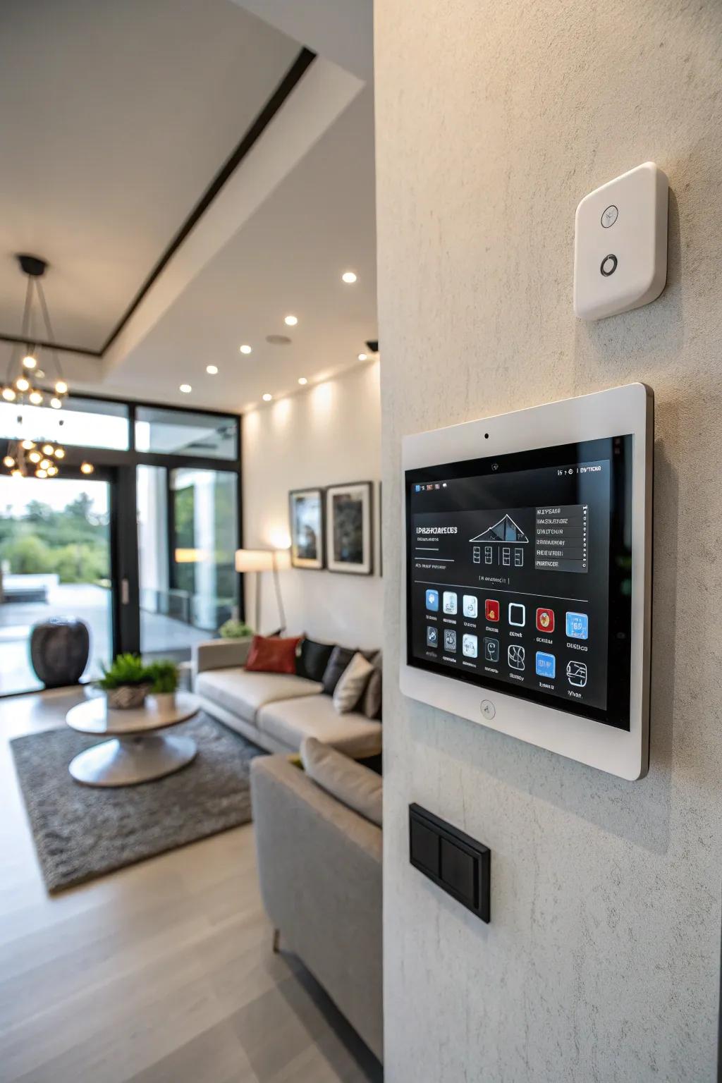 Wall-mounted tablets serve as efficient intercom hubs.