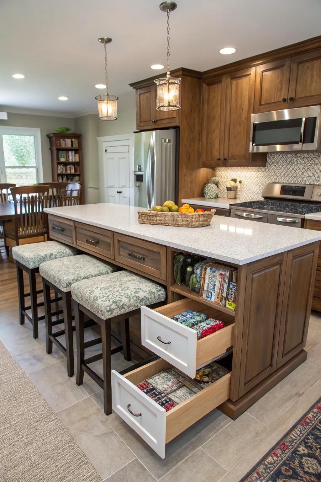 Maximize your kitchen's functionality with built-in storage.