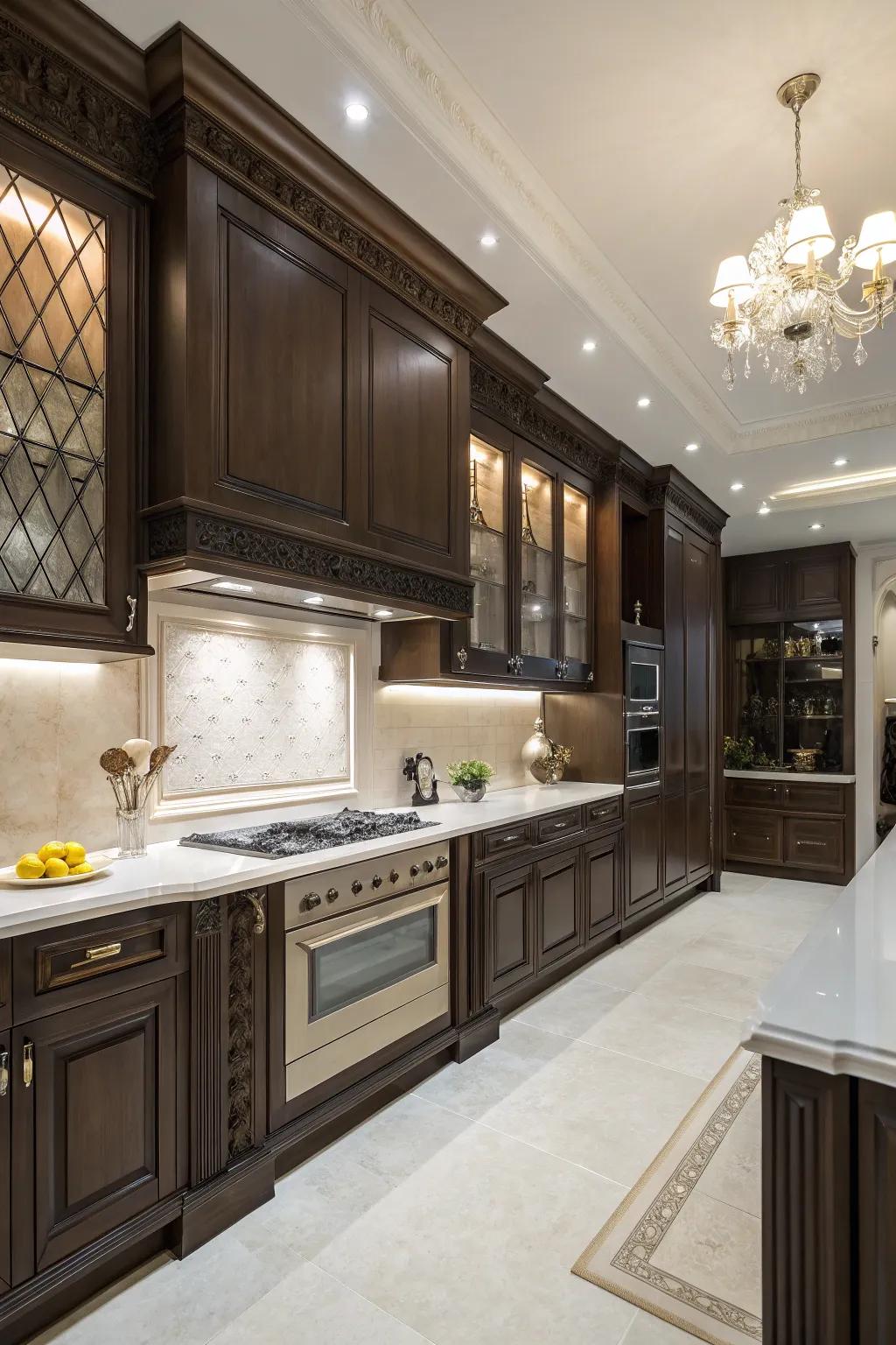 Dark paneling adds depth and drama to any kitchen.