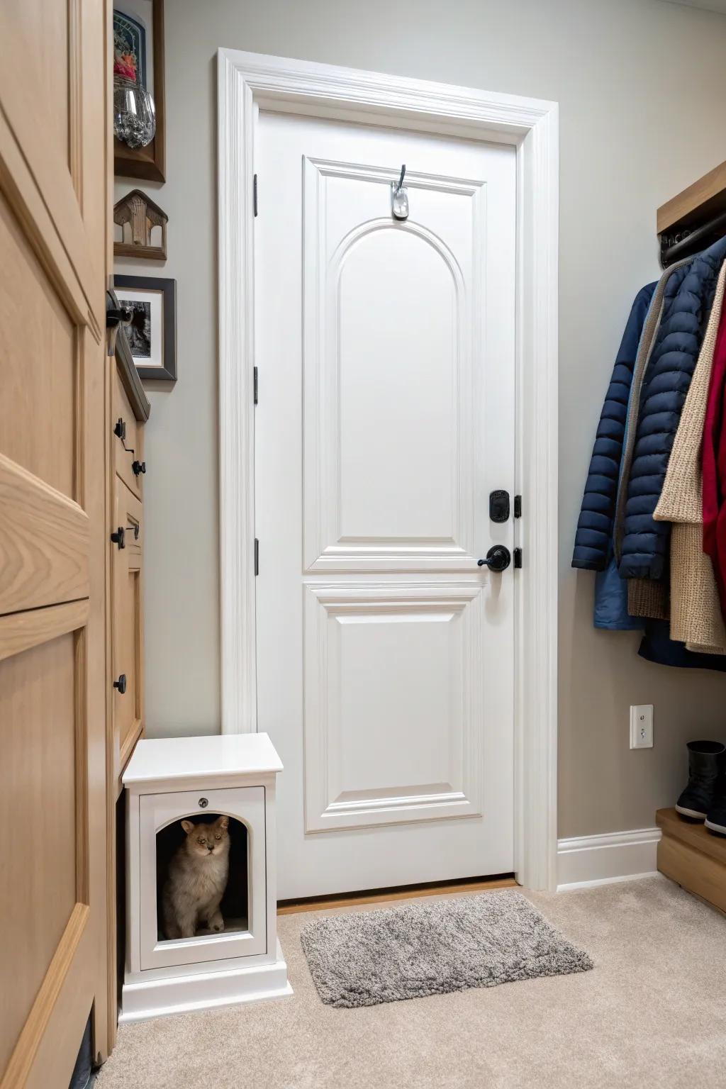 Add a touch of charm with a cute cat door.