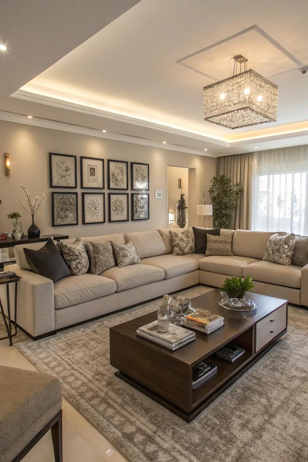 A sectional sofa perfect for family gatherings.