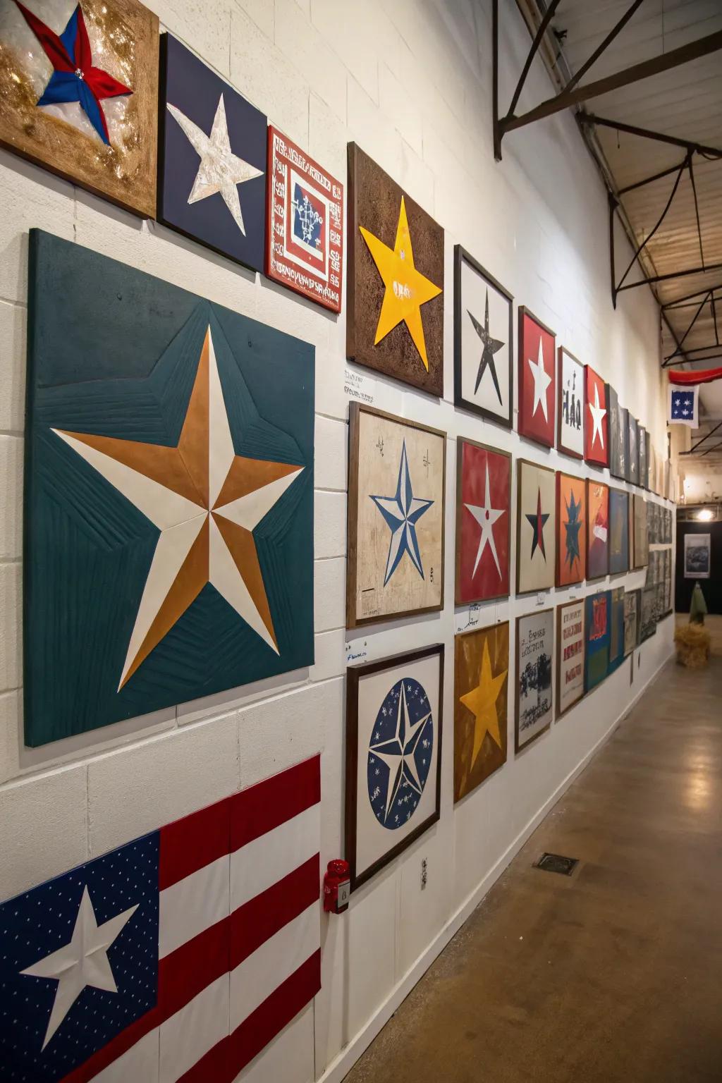 Lone Star wall art creates a striking focal point.