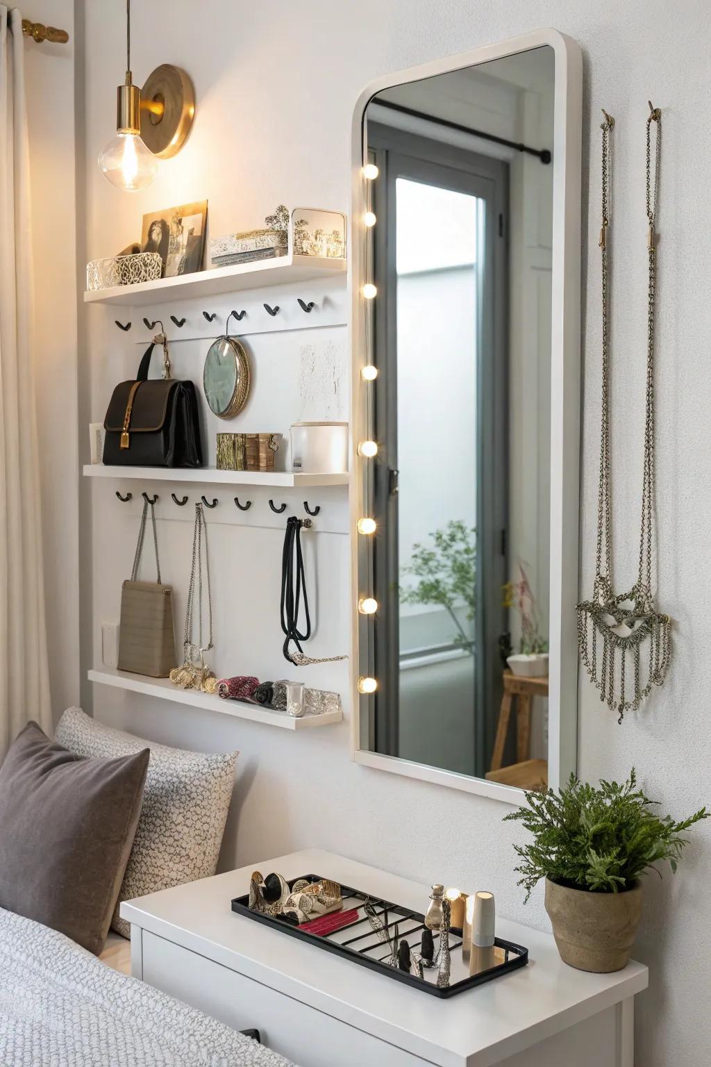 Mirrors with built-in storage offer style and practicality.