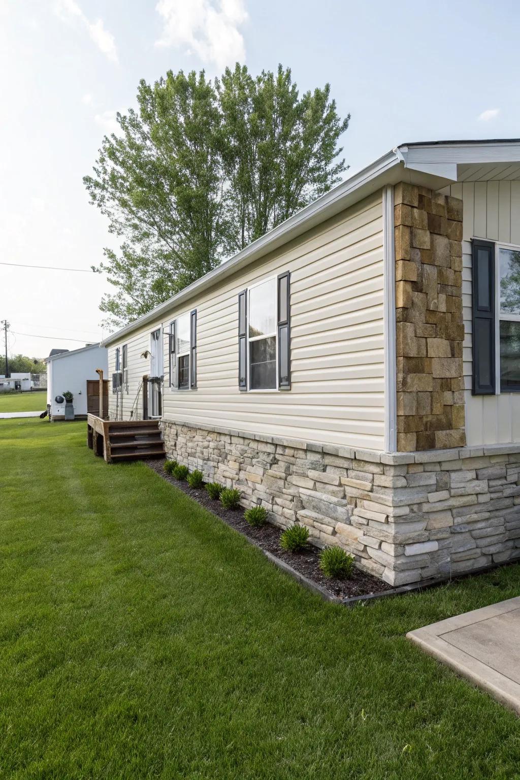 Add sophistication with stone veneer siding.