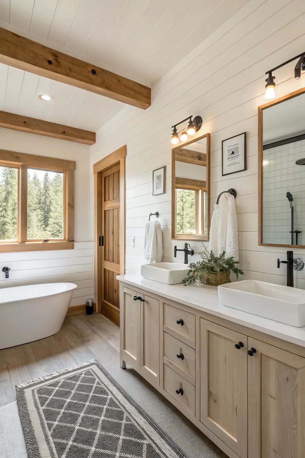 Clean lines and minimalistic fixtures define this bathroom's elegance.