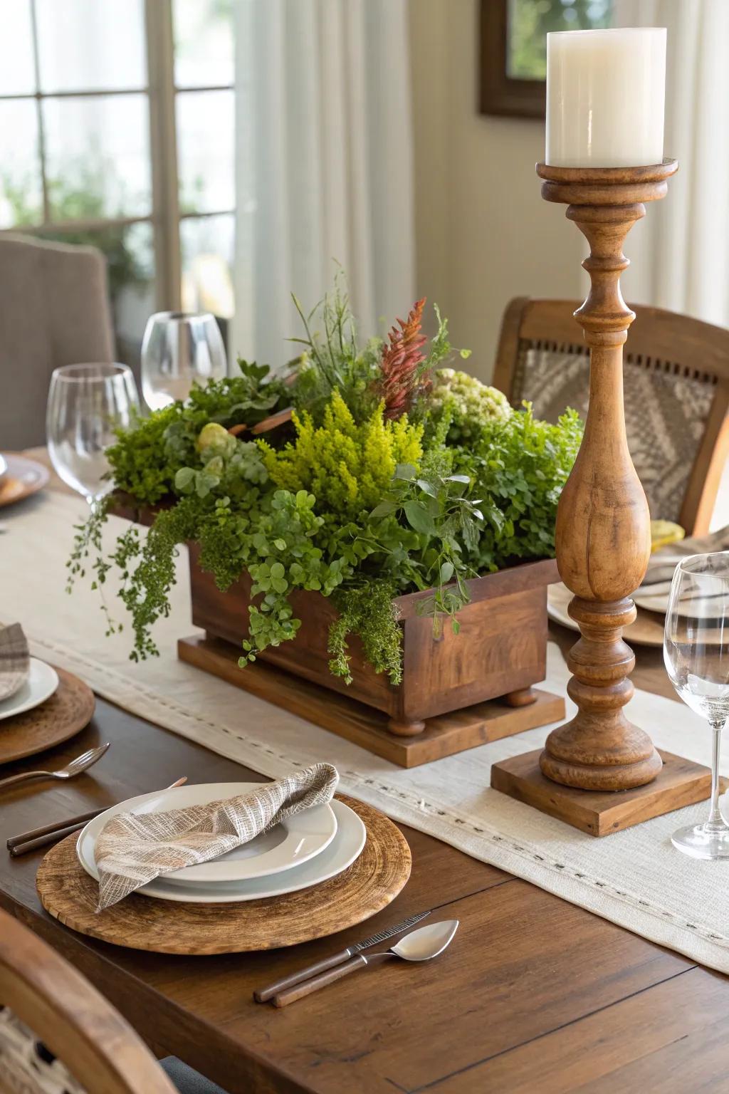 Natural elements bring warmth and texture to the table.