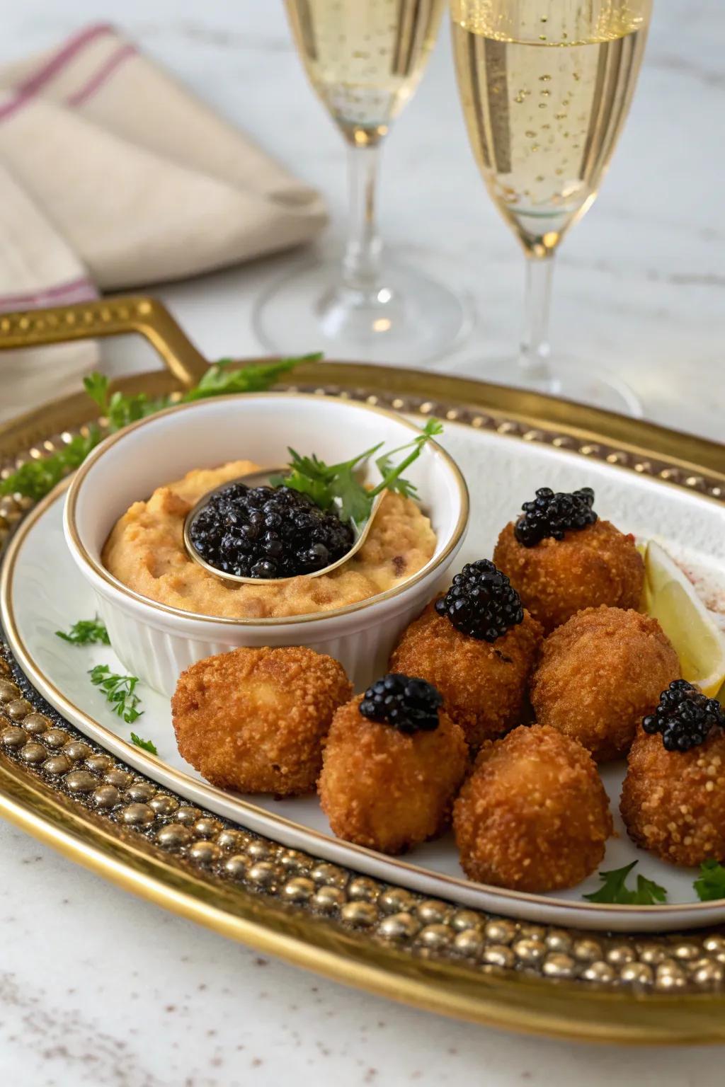 Crispy, champagne-battered fried chicken for a fun and festive twist.