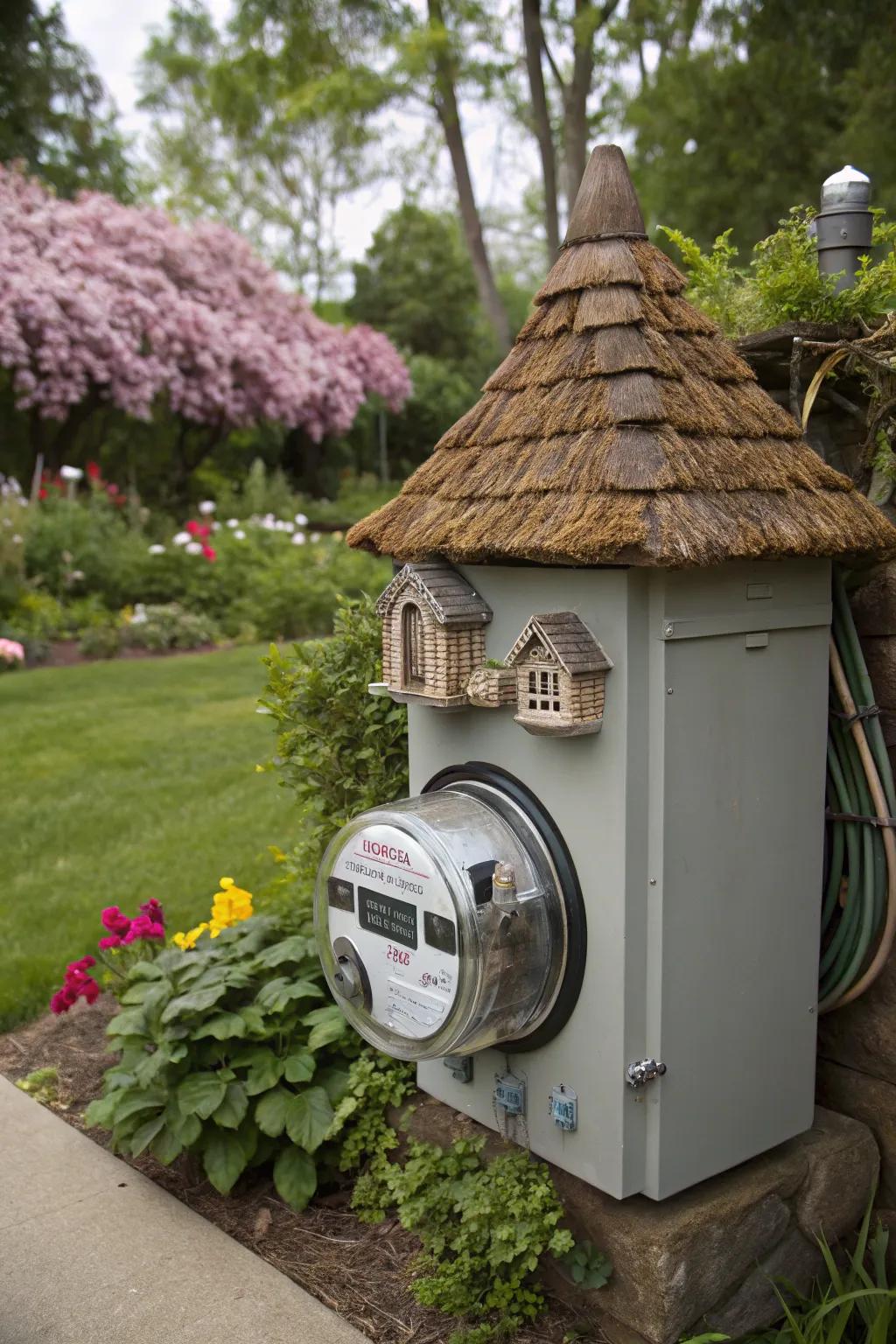 A miniature house design transforms your meter into a charming focal point.