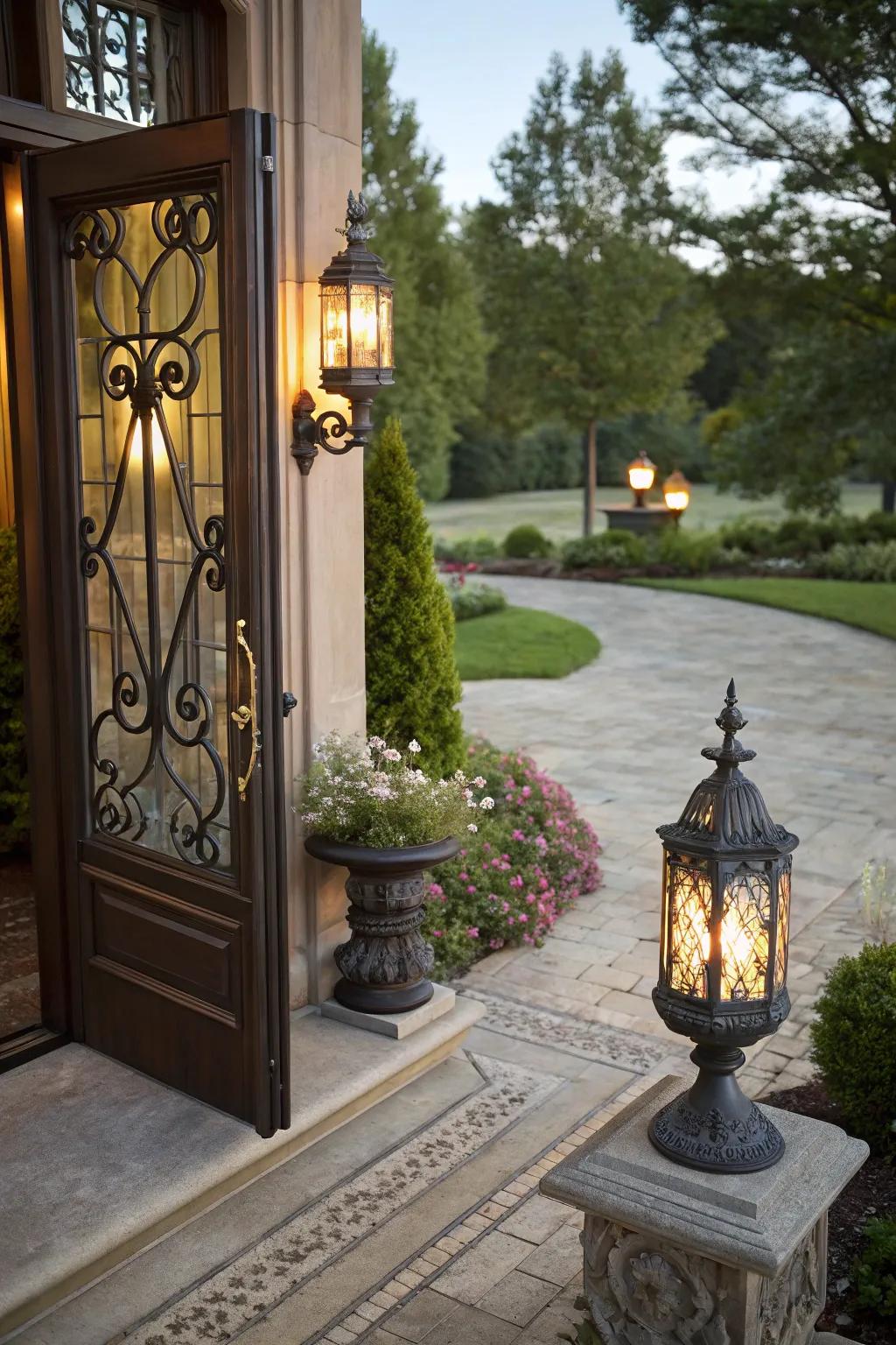 Lanterns provide both practical lighting and a warm, inviting glow.