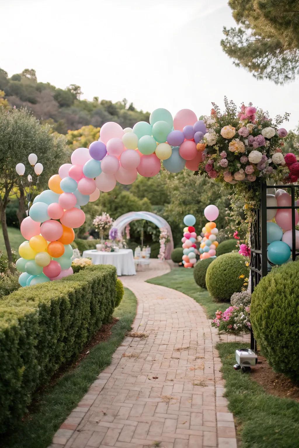 Add a splash of color with playful balloon arrangements.