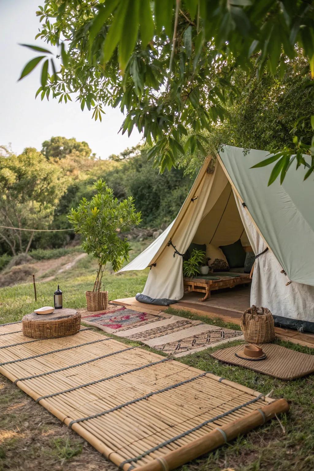 Bamboo mats blend sustainability with style.
