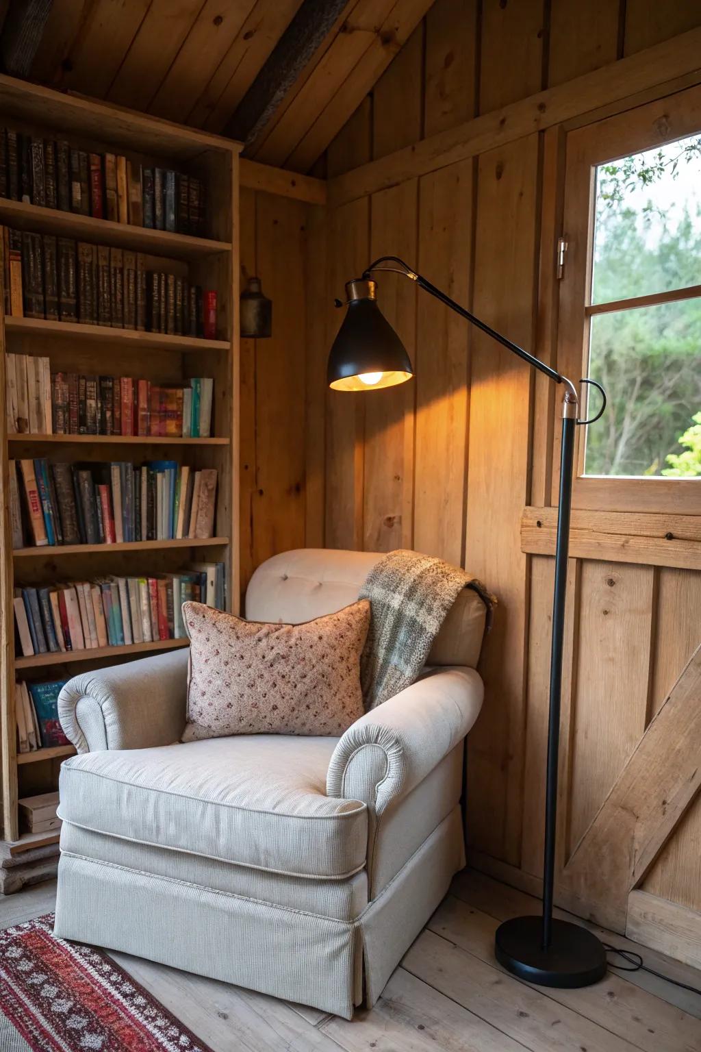 A reading nook is perfect for unwinding with a good book.