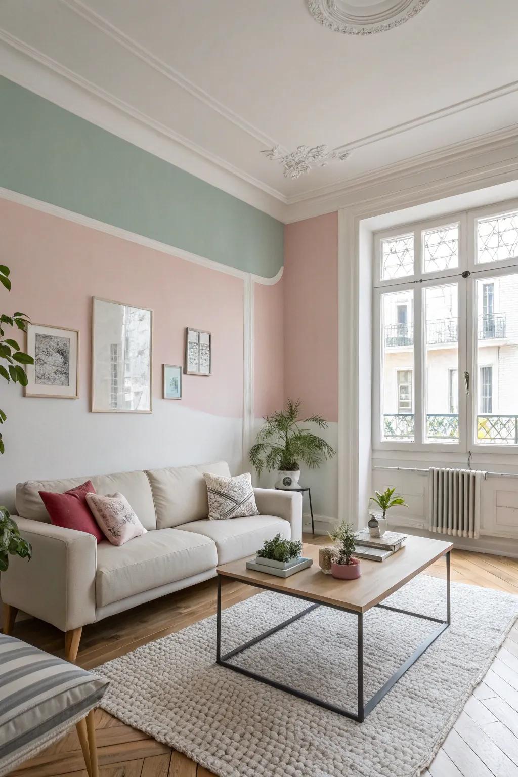 Create a serene space with soft pastels and neutrals.