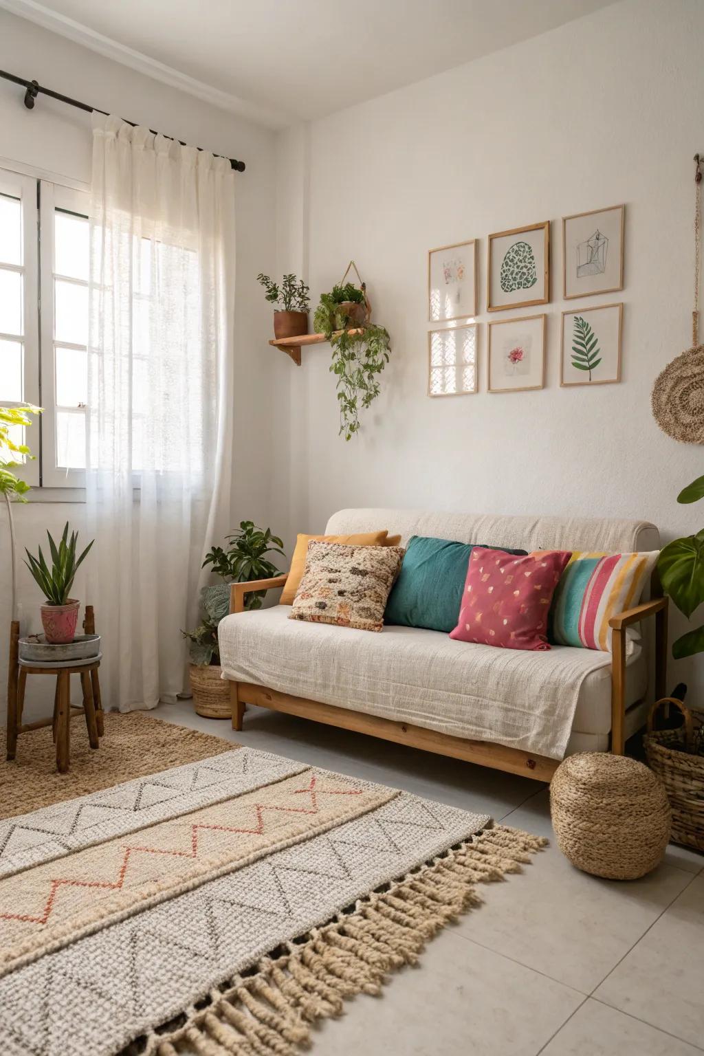Accent pieces add vibrancy and interest.