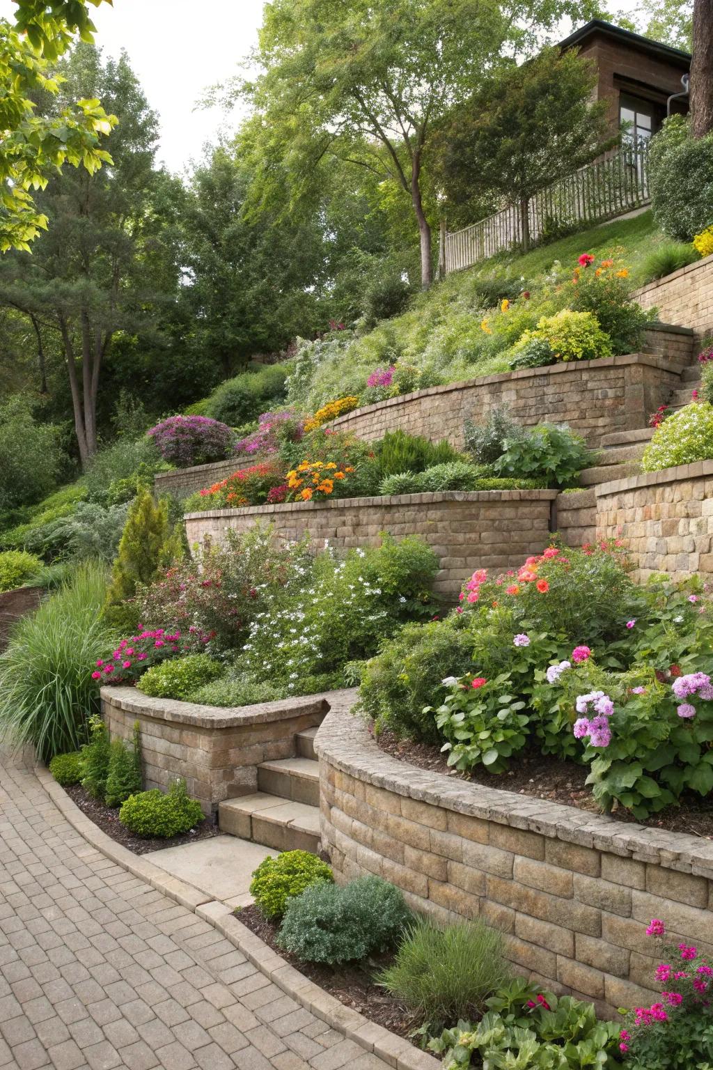 Tiered gardens maximize space and add depth to your landscape.