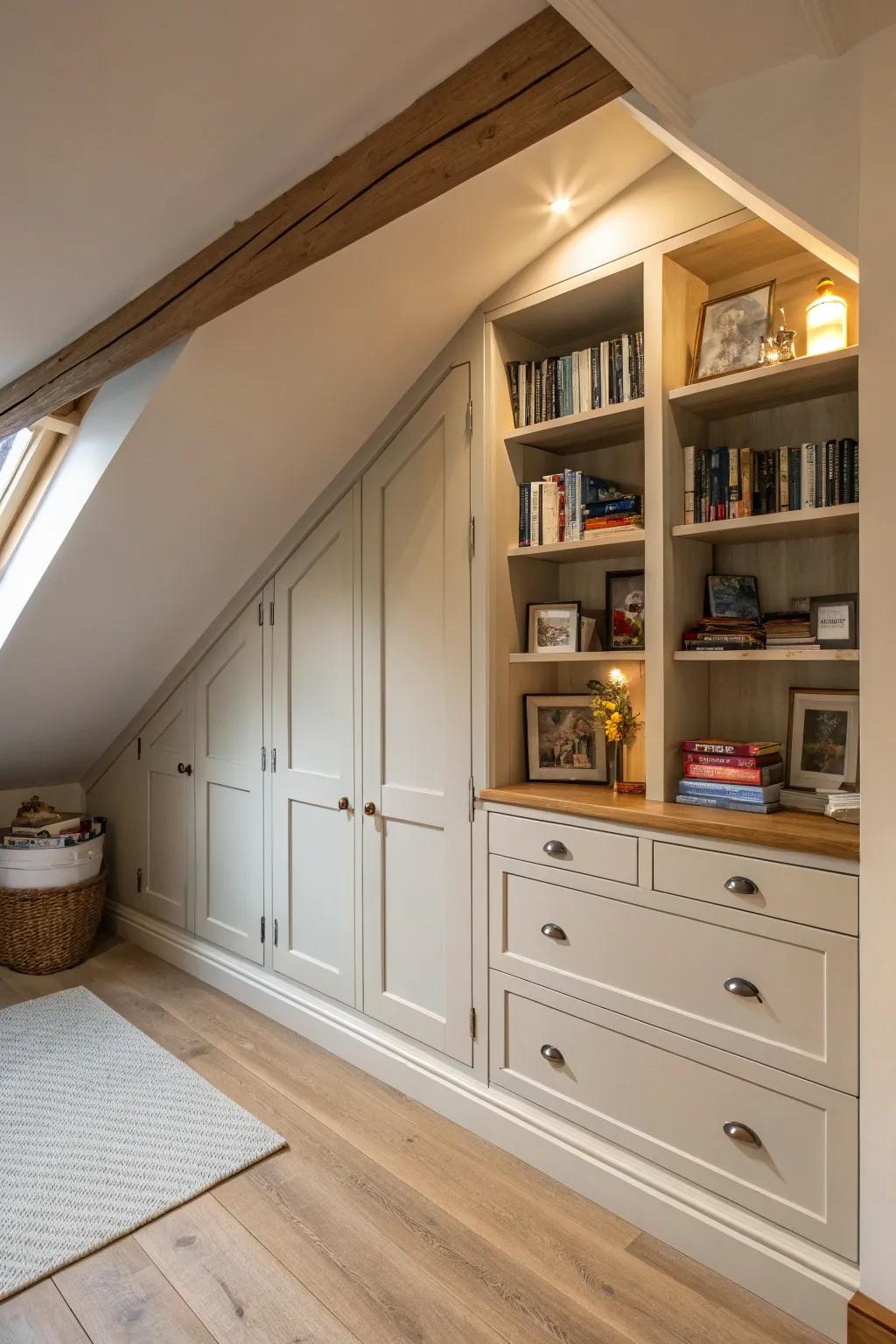 Built-in cabinets can turn an awkward nook into a storage powerhouse.