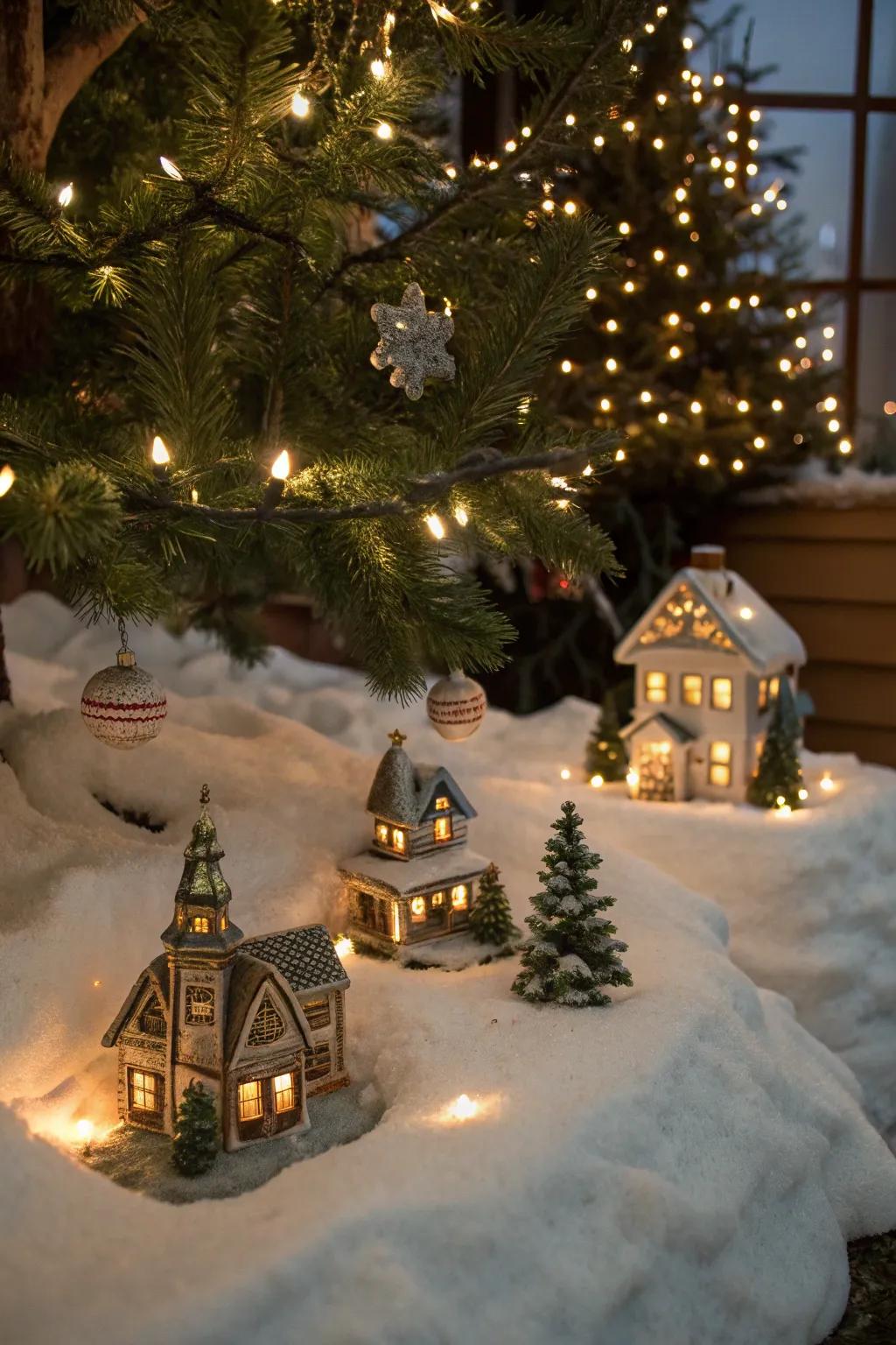 Nestle your village under the tree for added warmth and charm.