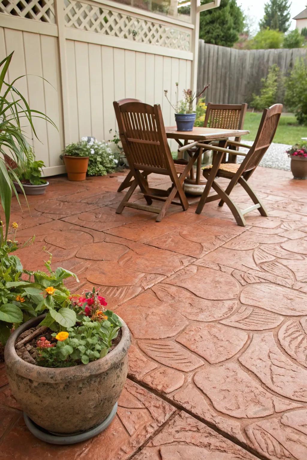 Terracotta tones bring Mediterranean warmth to this outdoor space.