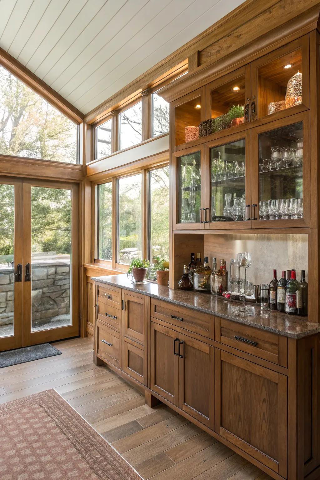 Built-in bar installations offer a sleek and efficient use of space in your sunroom.