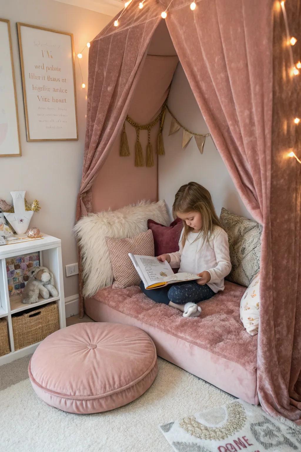 Velvet and plush textures add a cozy and inviting touch to any toddler's room.