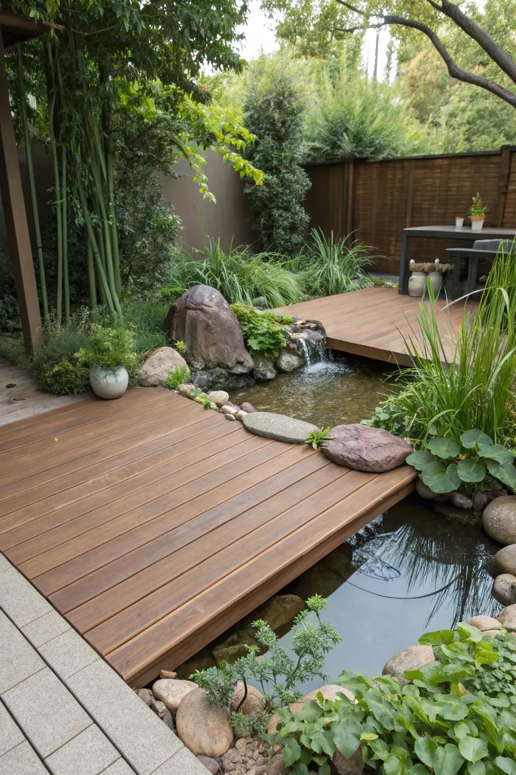 Earthy tones that harmonize with nature for a serene deck experience.