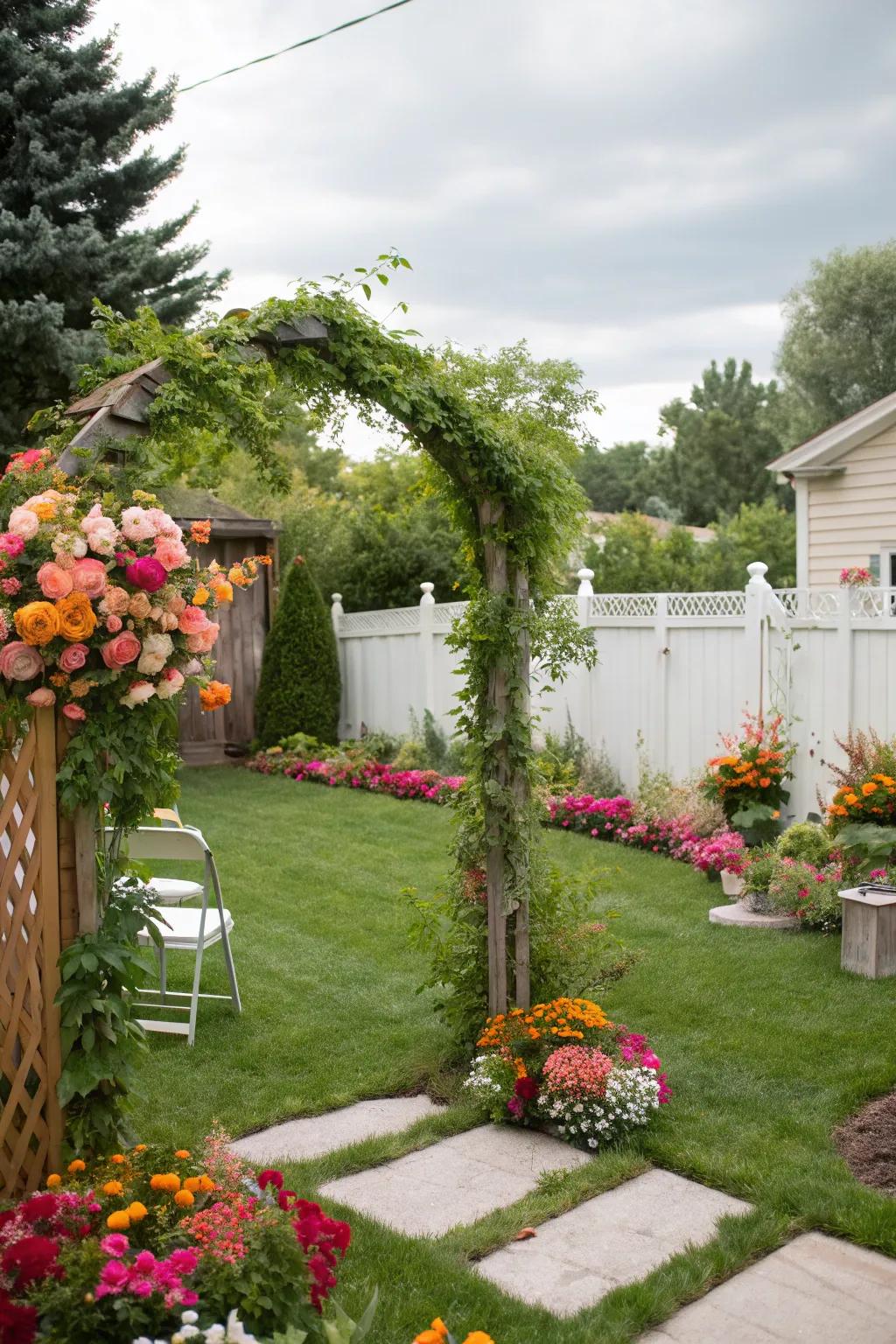 A beautiful backyard setting for renewing your vows.