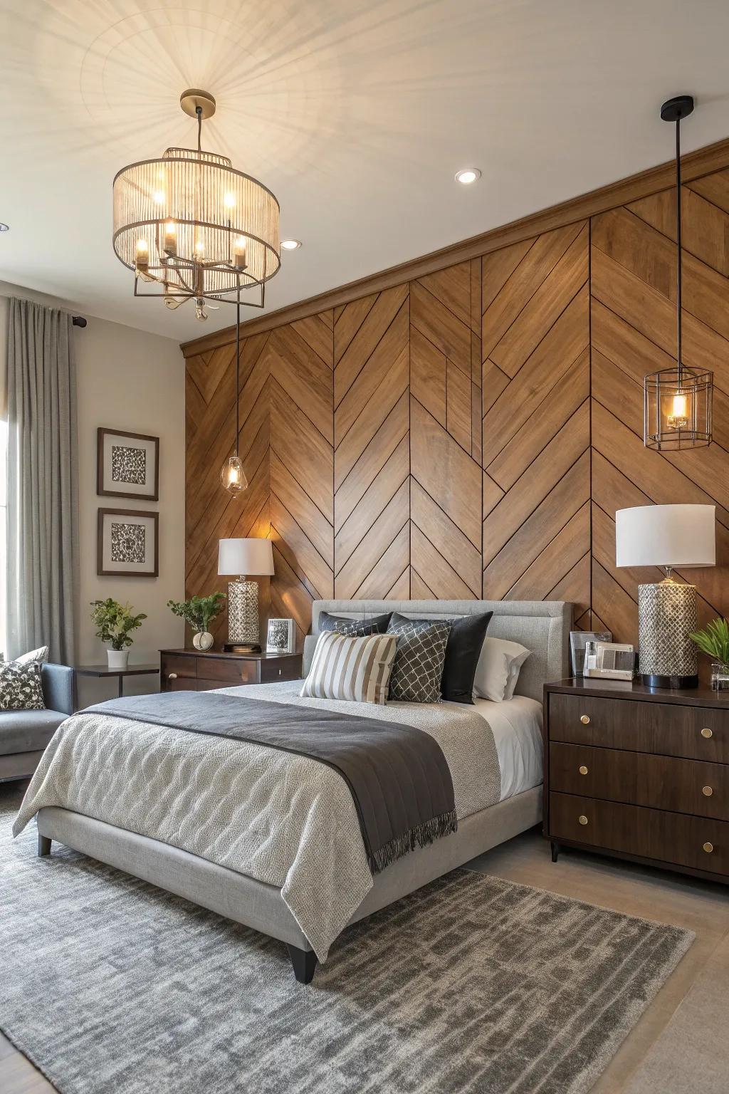 A wood panel accent wall can redefine your space.