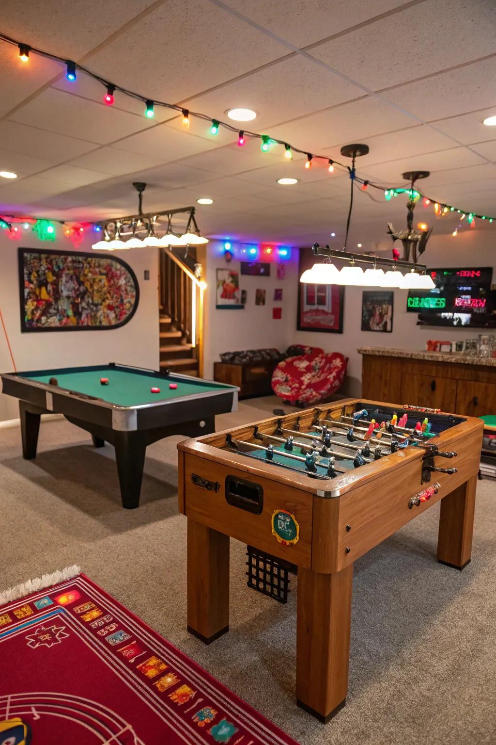 Create a lively game room for endless fun and entertainment.