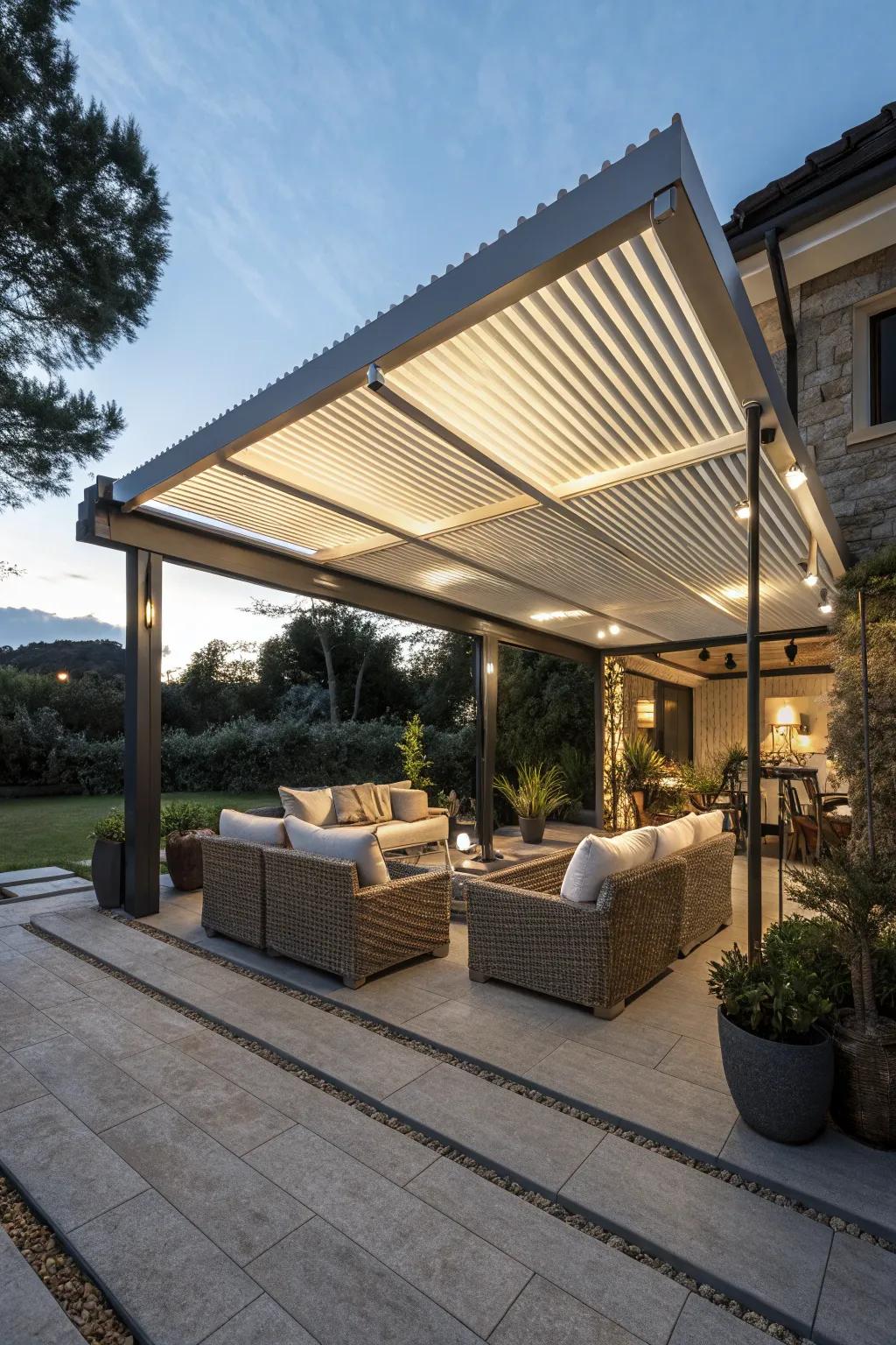 Control your patio's environment with a louvered roof.